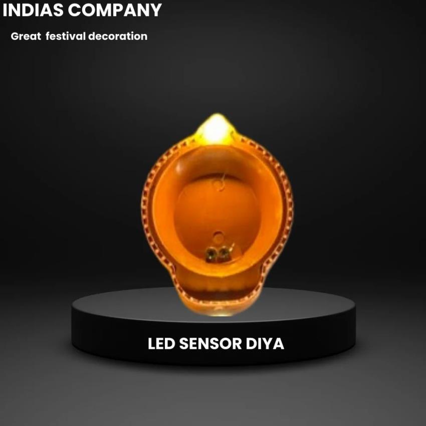 Meenakari Finish Plastic Diwali LED Diya