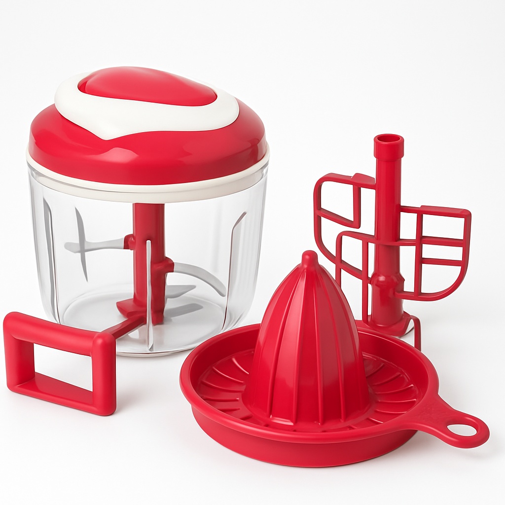 Plastic Manual Easy Pull 3-in-1 Kitchen Chopper