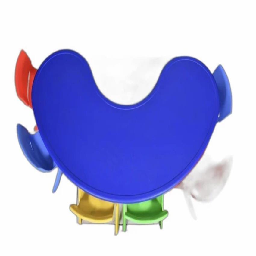 Blue Plastic Moon Table