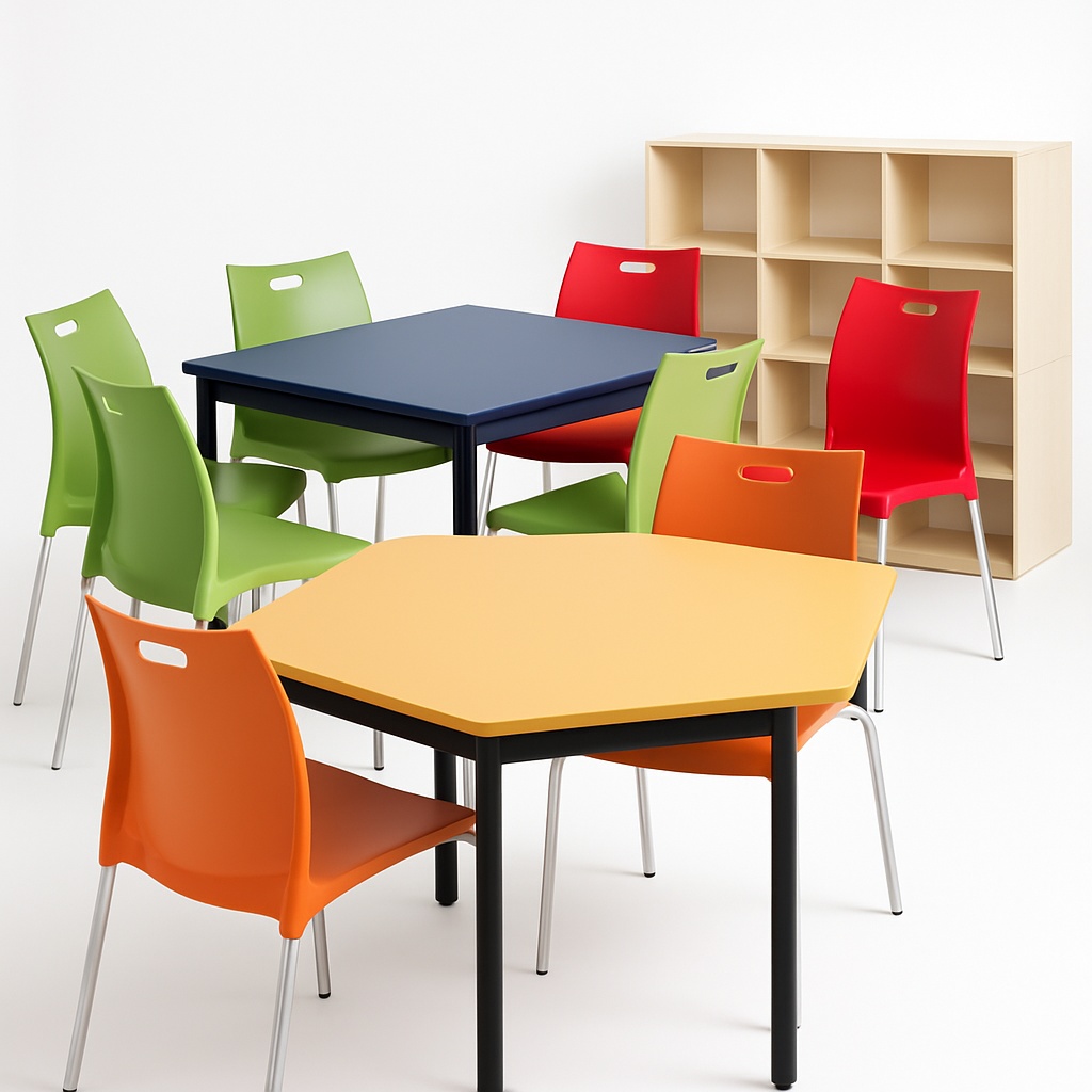 Plastic Restaurant Dining Set with Chairs