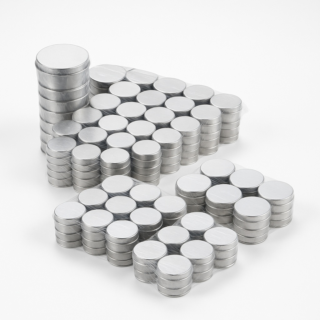 White Round Plate Moisture Tins