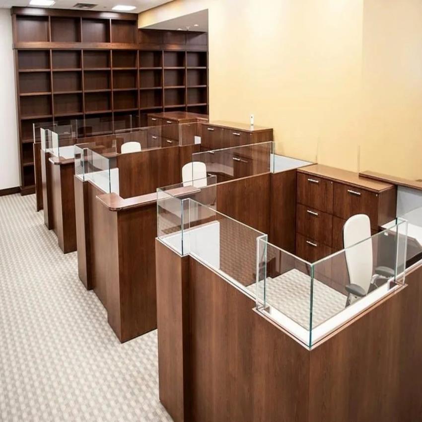 Plywood White Commercial Workstation