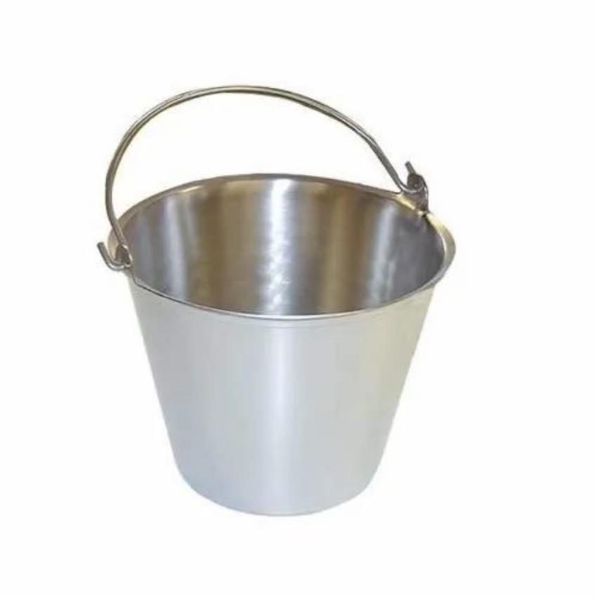 Polished Silver SS Milk Storage Bucket