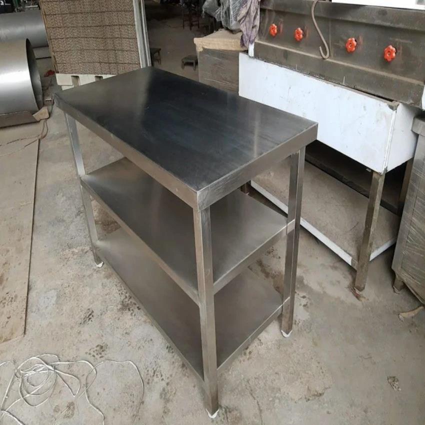 Polished Stainless Steel Square Restaurant Table