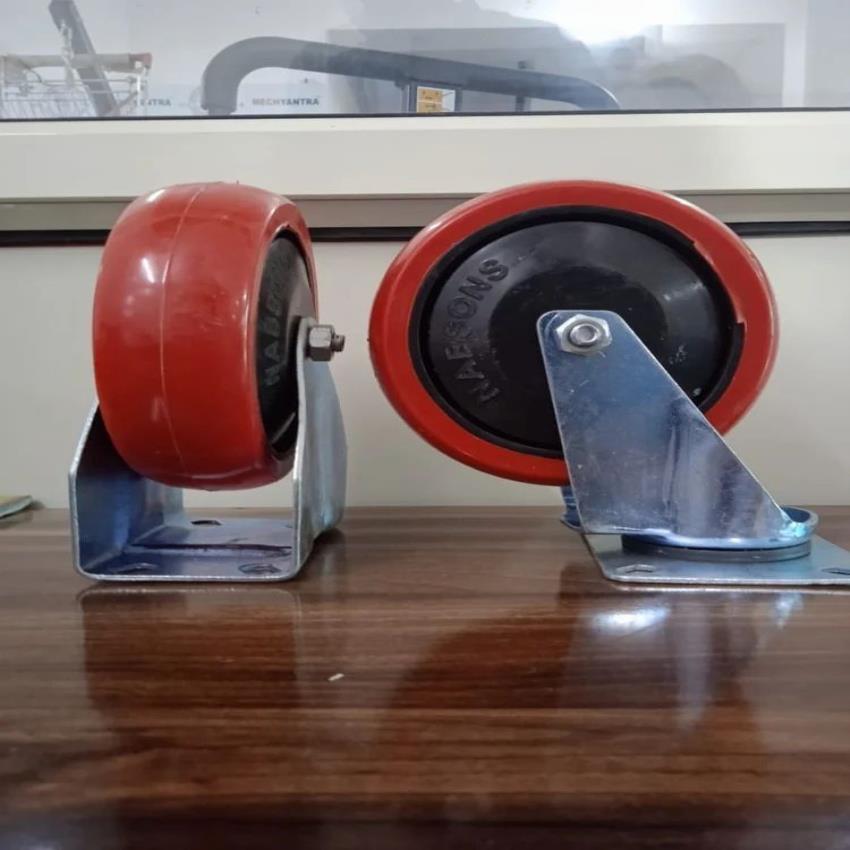Polyurethane Red Caster Wheel, Model MY/PU/250