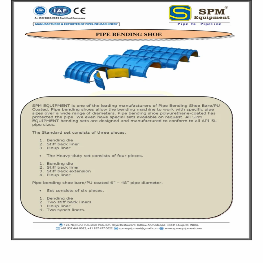 PU Iron & Steel Pipe Bending Shoe