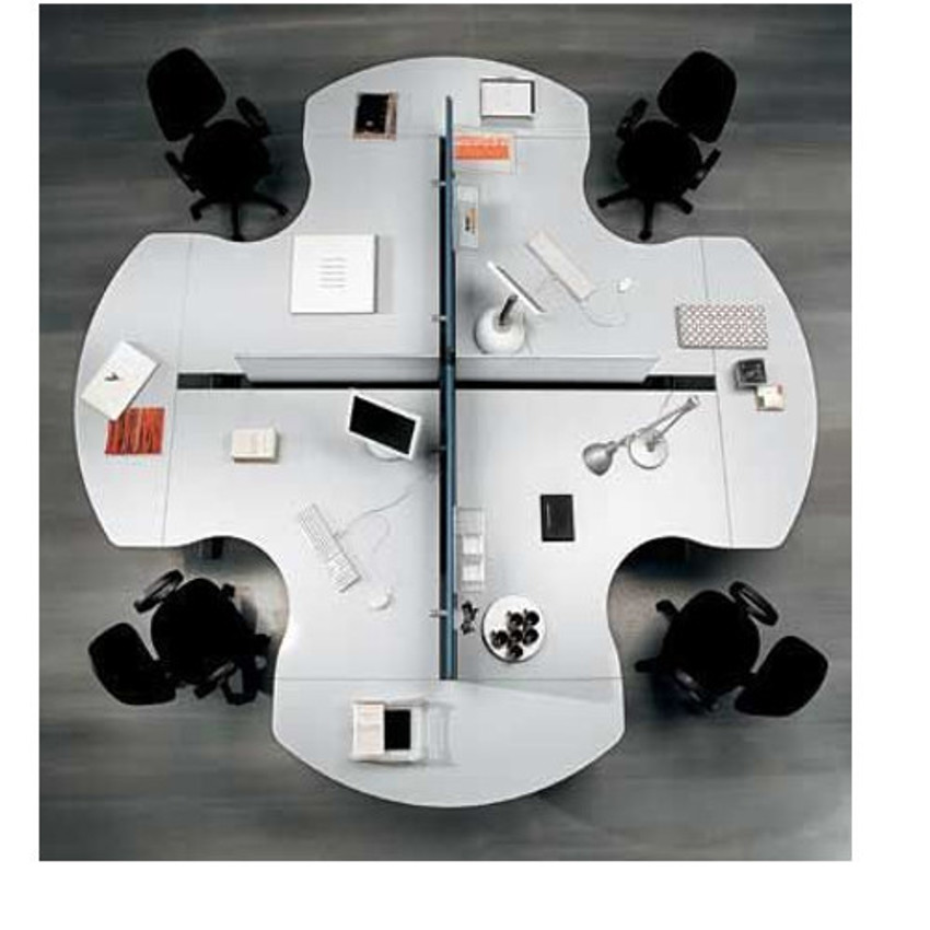 PVC Plywood 4 Seater Workstation