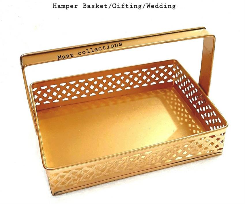 Gold Rectangular Iron Basket