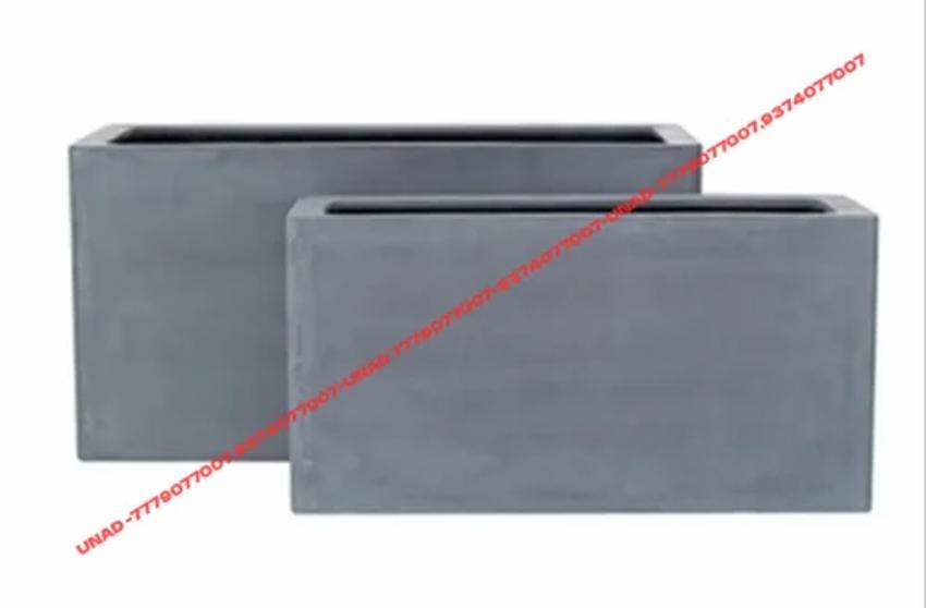 Rectangular Grey Concrete Planter