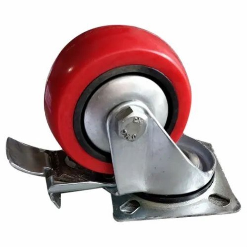 Red Polyurethane Furniture Caster Wheel