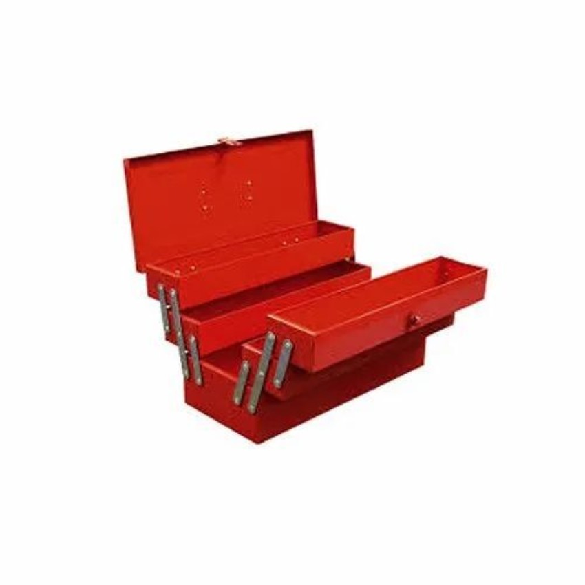 Red Plastic Tool Box with 5 Compartments