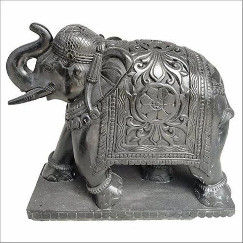 Red Sandstone Elephant Decor