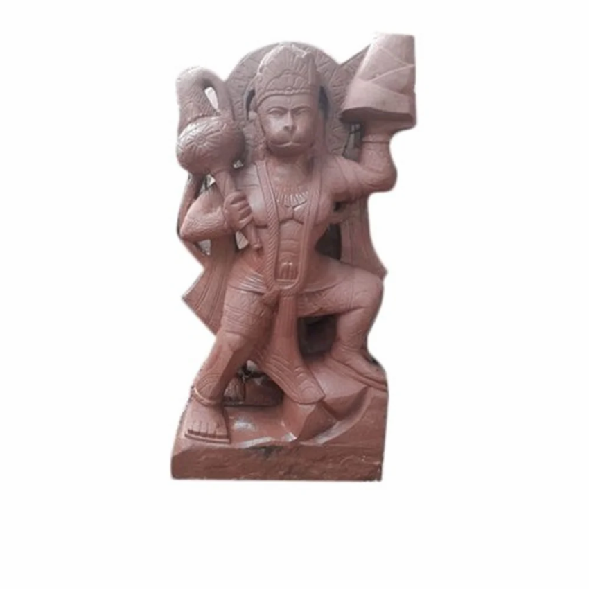 Red Sandstone Hanuman Deity Statue