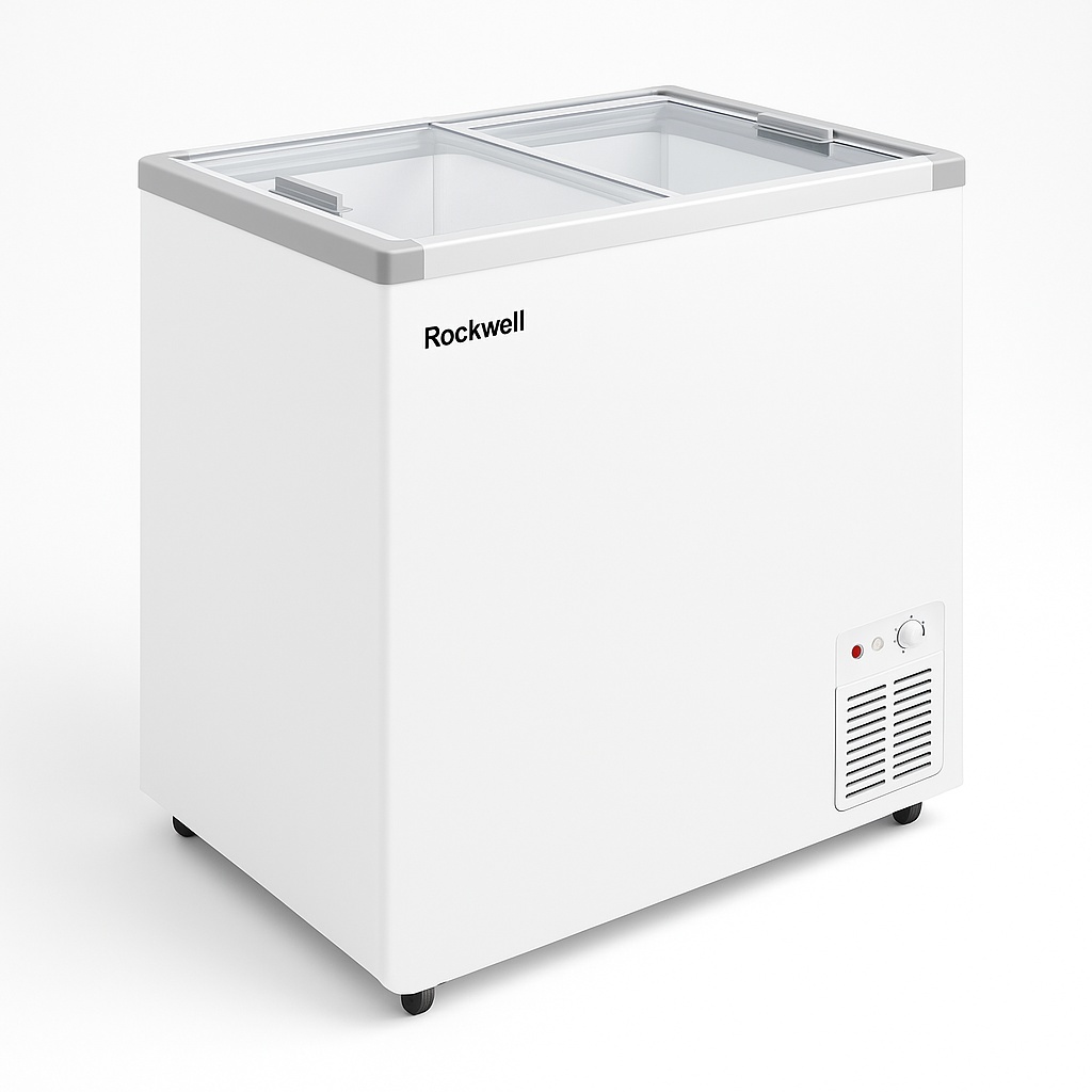 Rockwell 205Ltr, Glass Top Deep Freezer