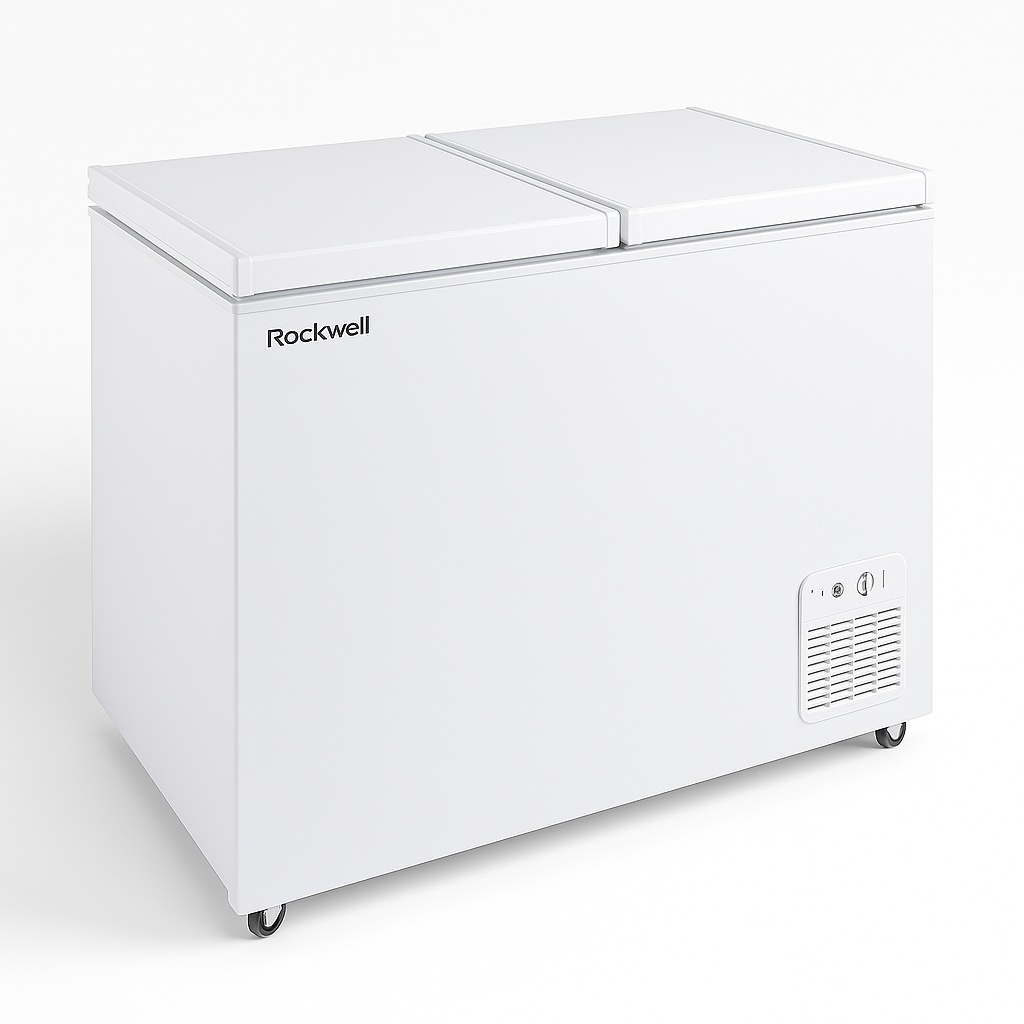 Rockwell 370Ltr, Double Door Eutectic Hard Top Deep Freezer