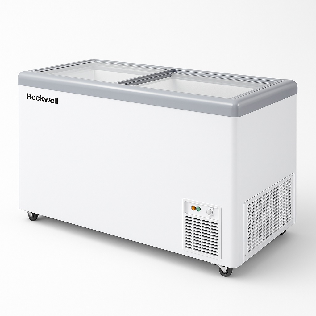 Rockwell 415Ltr, Glass Top Deep Freezer