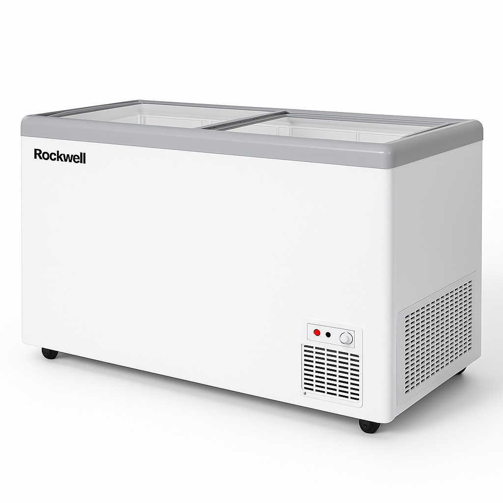 Rockwell 415Ltr, Glass Top Deep Freezer