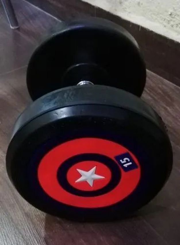 Round Rubber Dumbbells - Gym