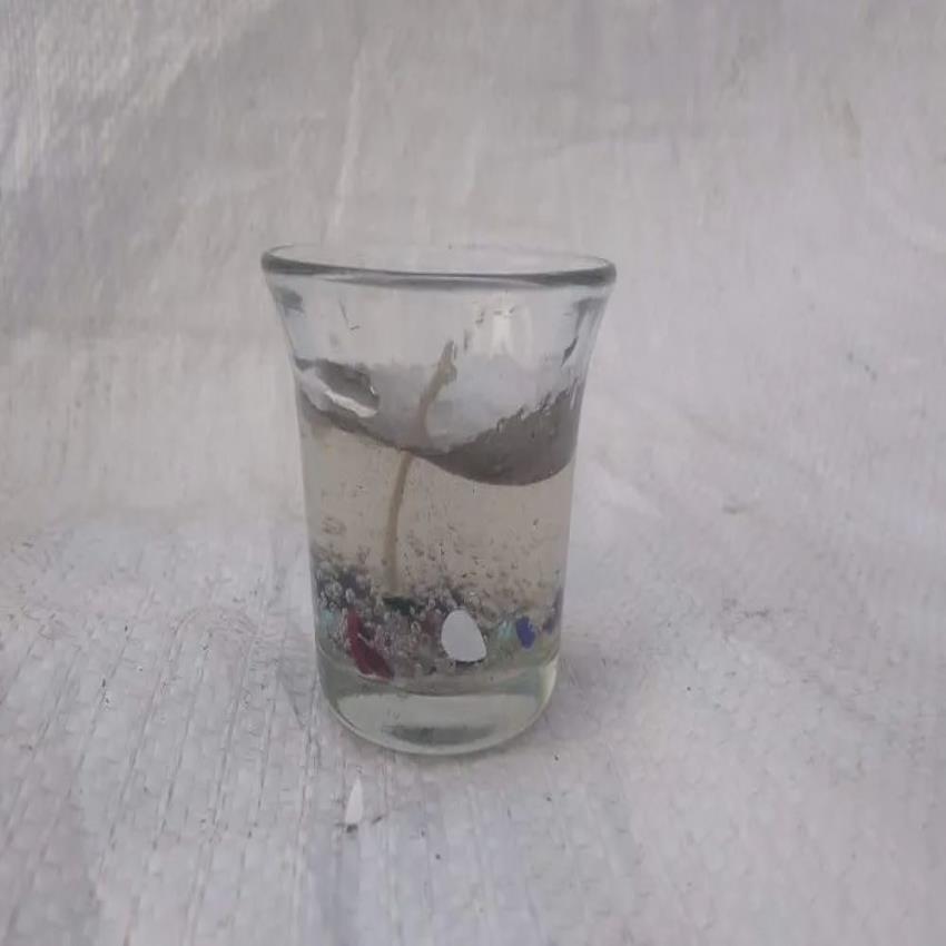 Round White Gel Wax Candle, 2 Inches