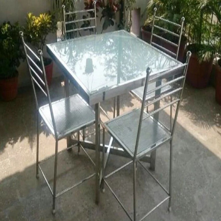 Silver 4 Seater SS Canteen Table