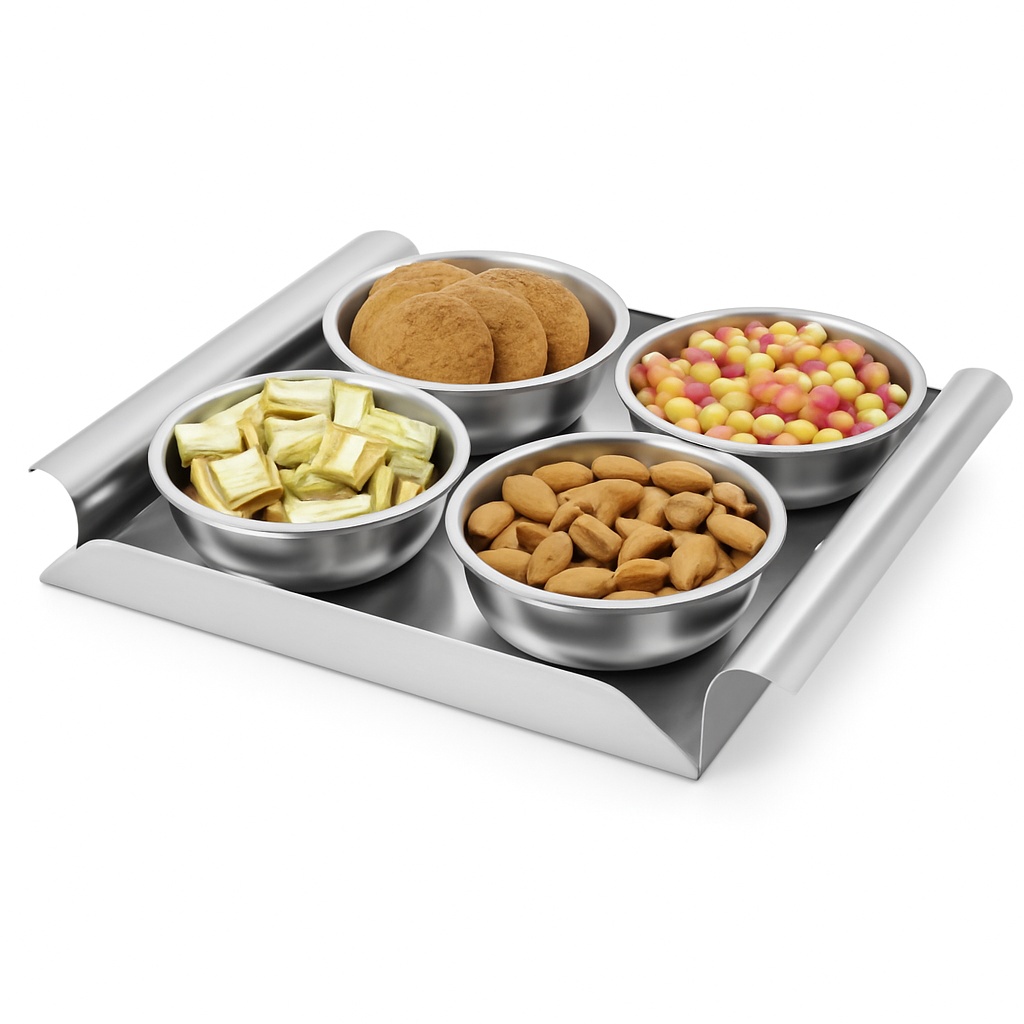 Silver Steel Utility Platters