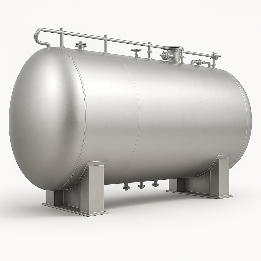 Silver Stainless Steel Petroleum Storage Tank