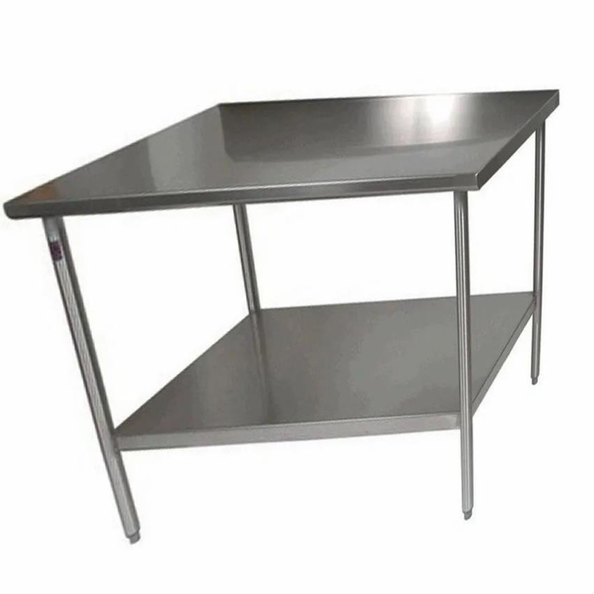 Silver Powder Coated Steel Kitchen Table