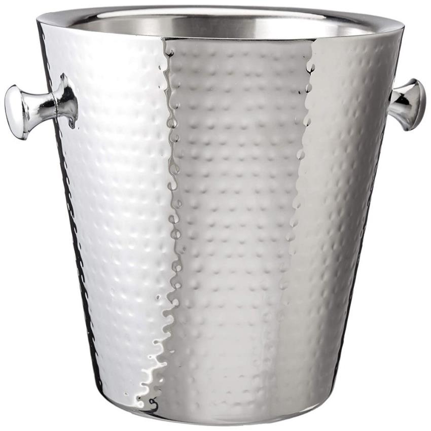 Polished Silver Stainless Steel Hotel Bucket