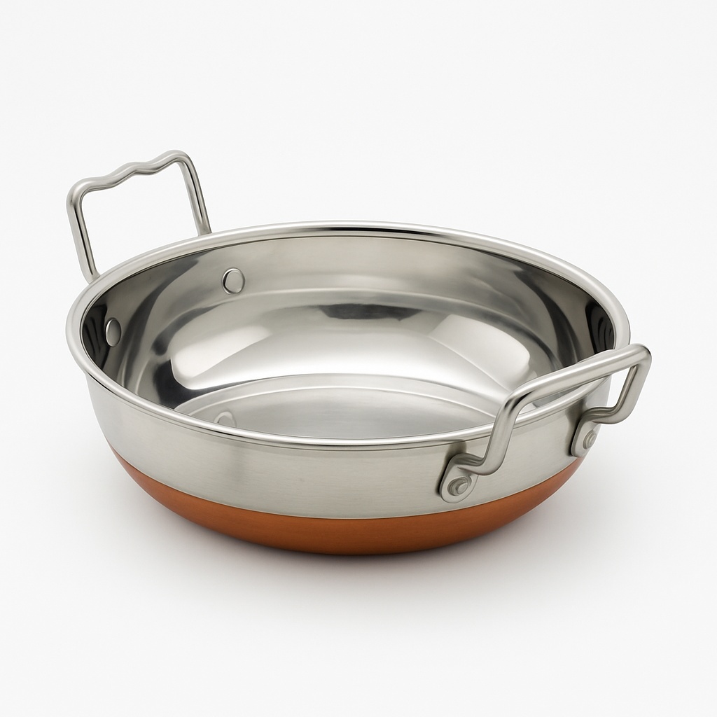 Silver Stainless Steel Cooking Kadai