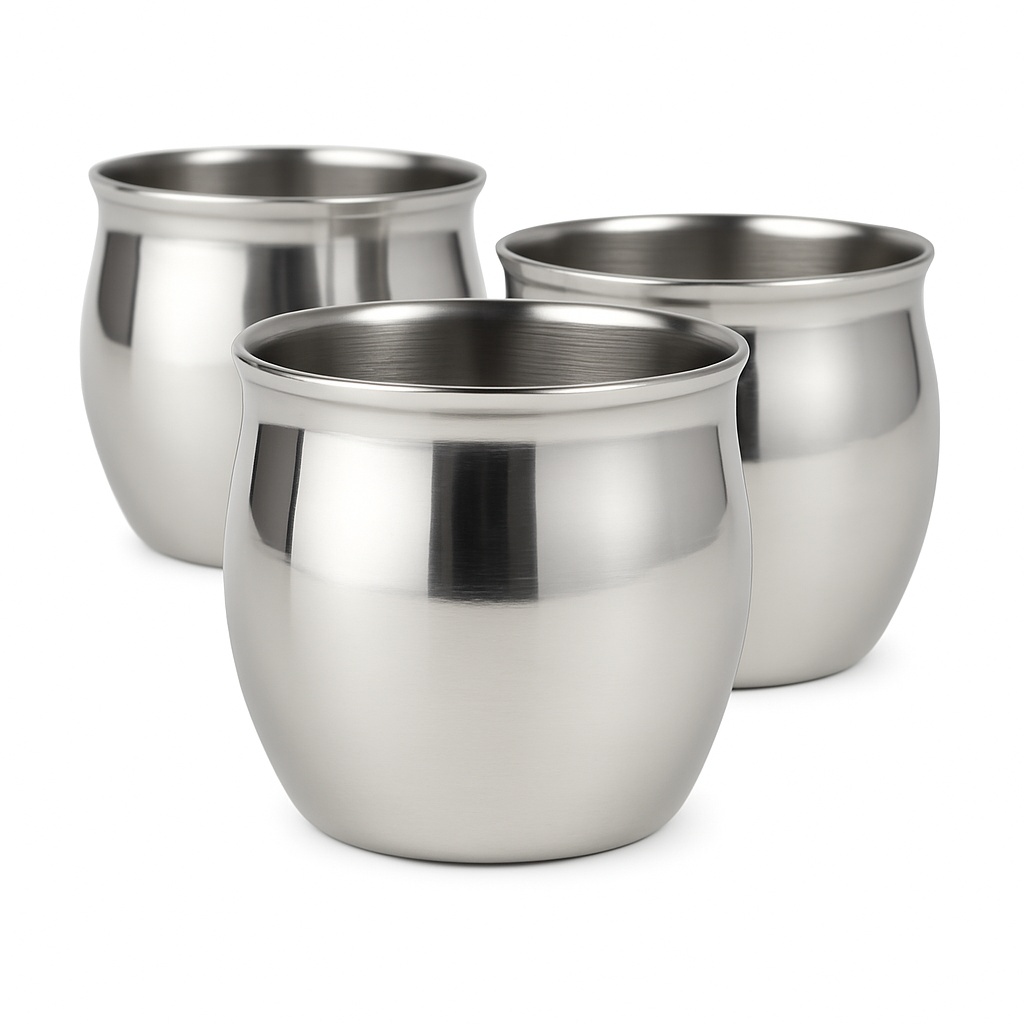 Stainless Steel Masala Wati Set - 3 Piece