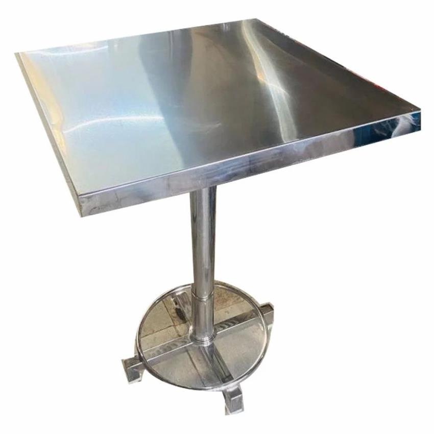 Silver Powder Coated SS Standing Table, Restaurant
