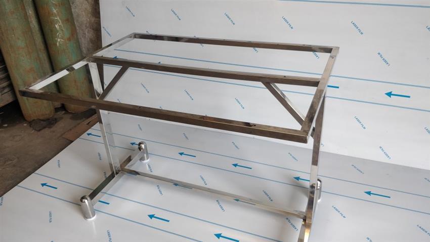 Silver Stainless Steel Table Base