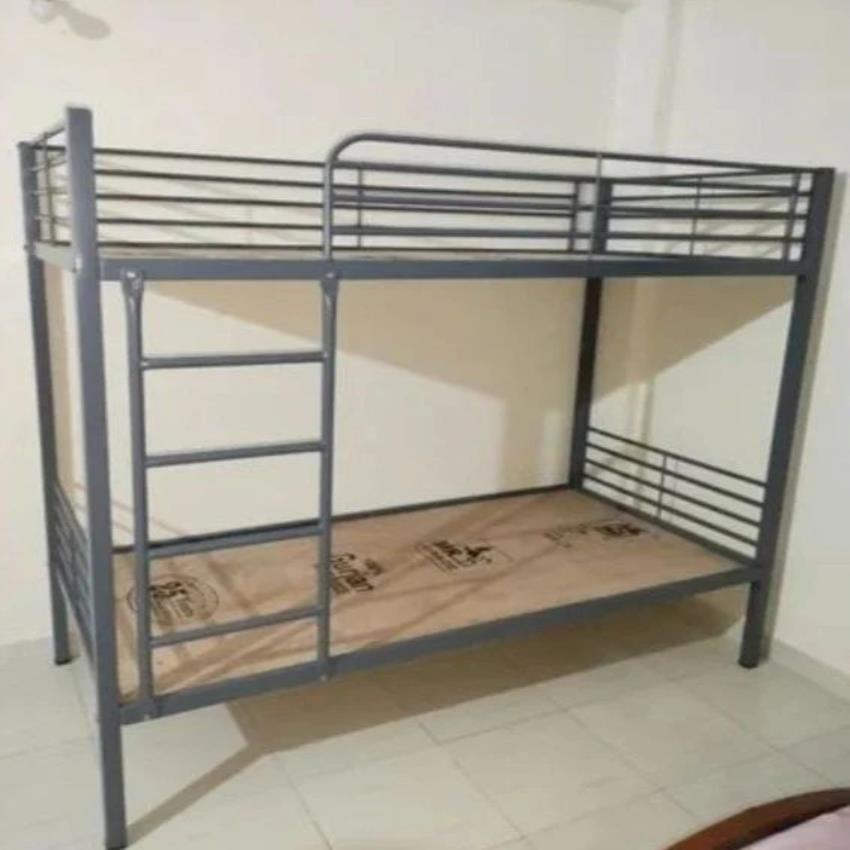 Iron Single Bunk Bed Frame, Kids & Adults, No Storage