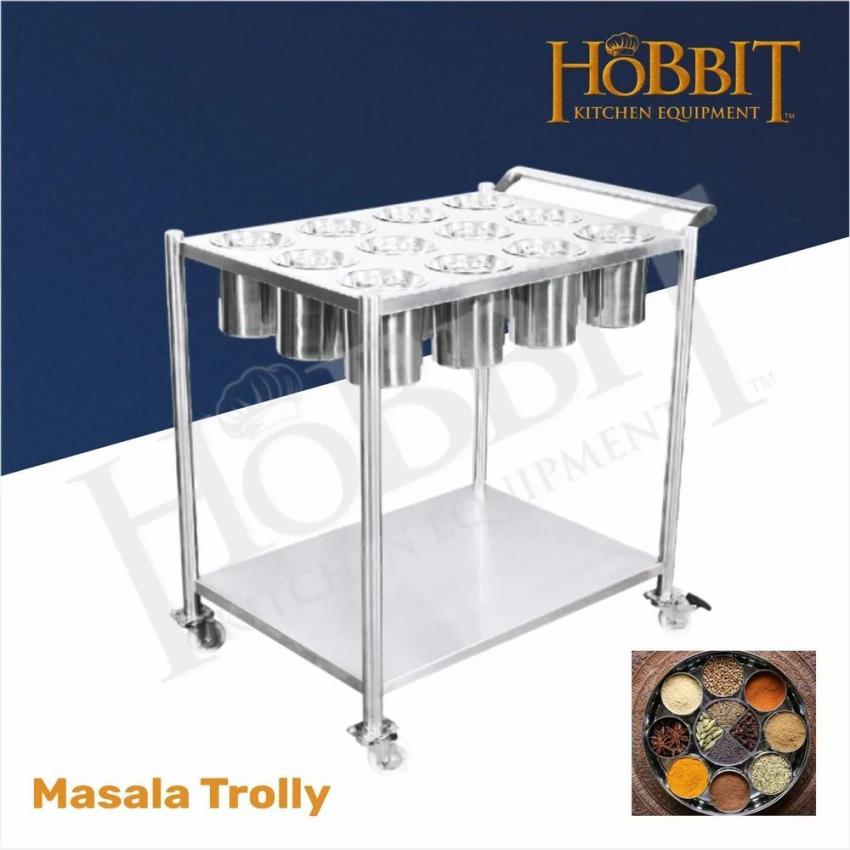 Single Shelf Stainless Steel Spice Trolley