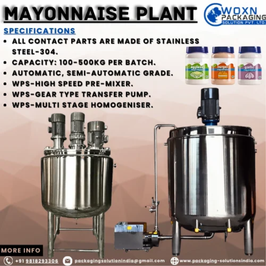 SS-304 Mayonnaise Batch Machine