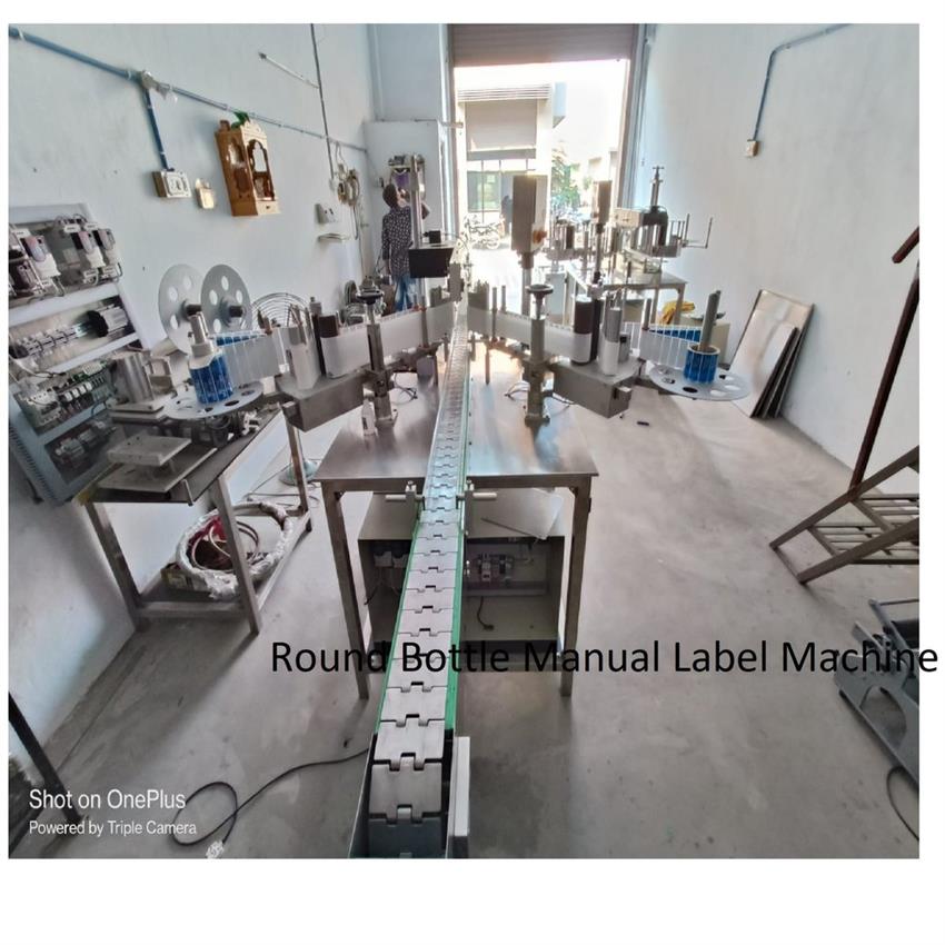 SS 304 Manual Round Bottle Labeler
