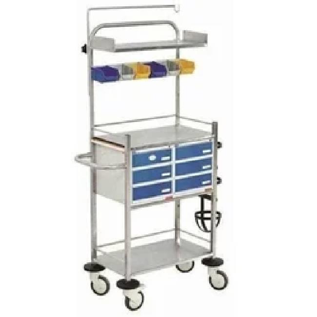 Silver SS Crash Cart Trolley