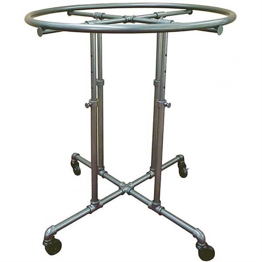Polished SS Garment Stand with Wheels
