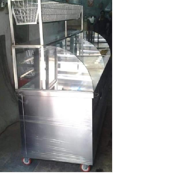 SS Glass Fruit Display Counter