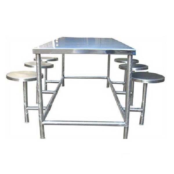 SS Industrial Dining Table, 6 Seater