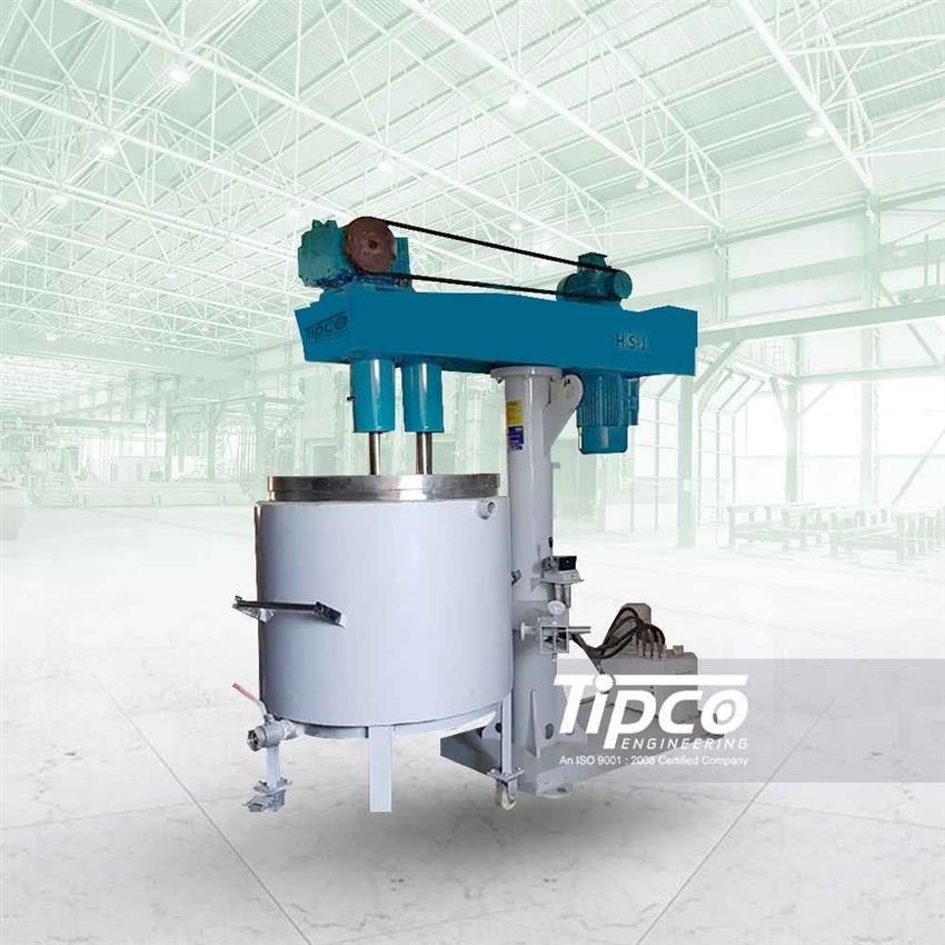 SS Round Twin Shaft Disperser, 100-500ltr, Semi-Automatic