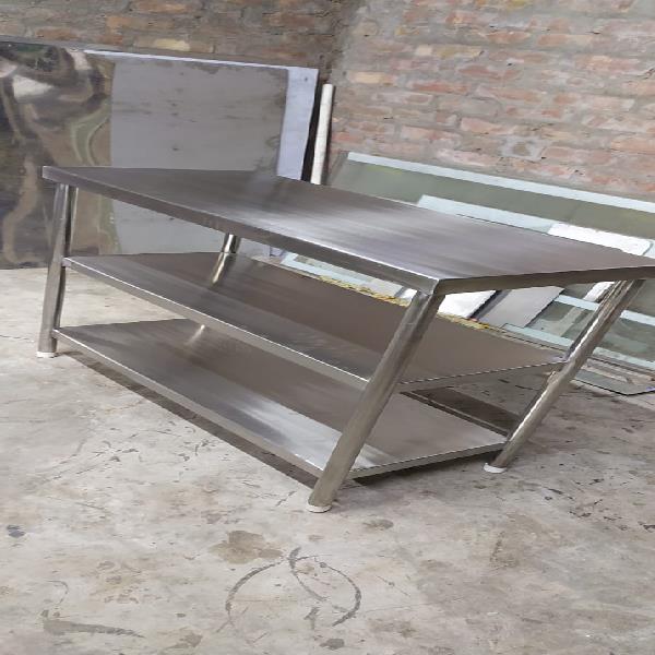 SS Work Table with Three Racks