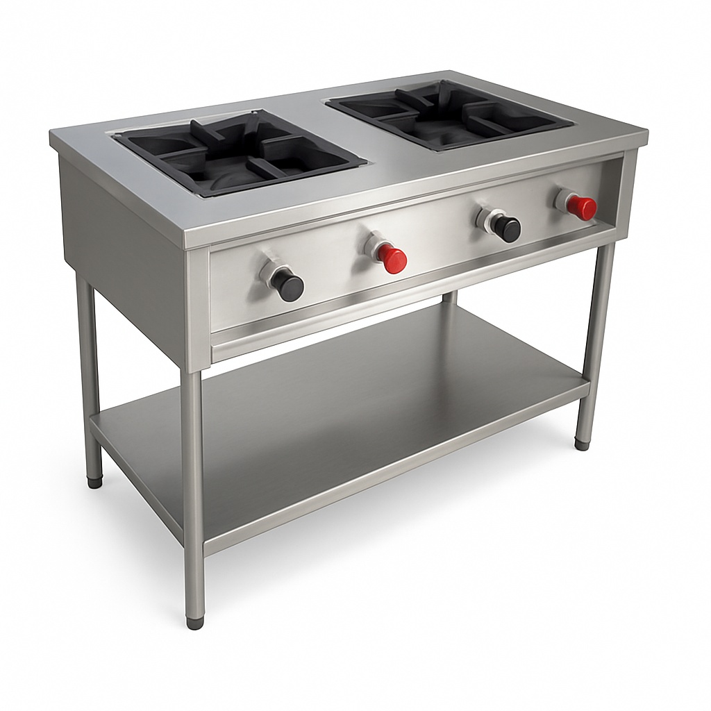 Stainless Steel 2 Burner Commercial Range