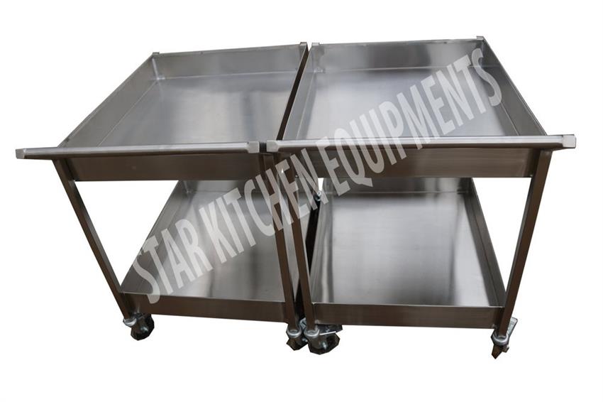 Stainless Steel 2 Shelf Kitchen Cart