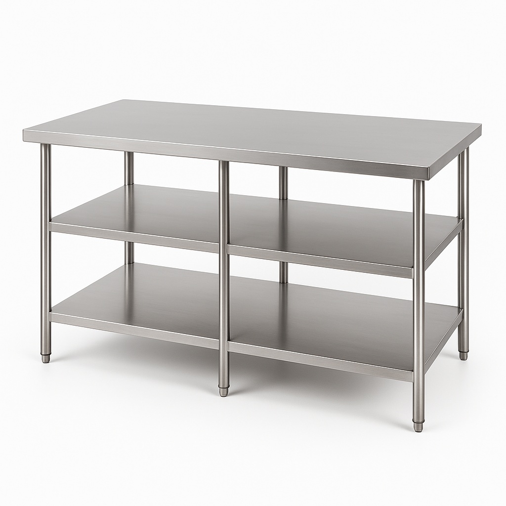 Stainless Steel Work Table with Shelves