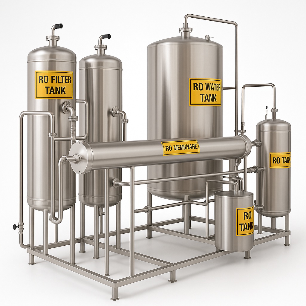 Stainless Steel 3000 LPH RO Water Plant with Tank