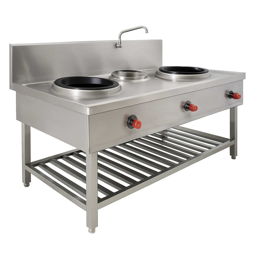 3 Burner Commercial Stainless Steel Range