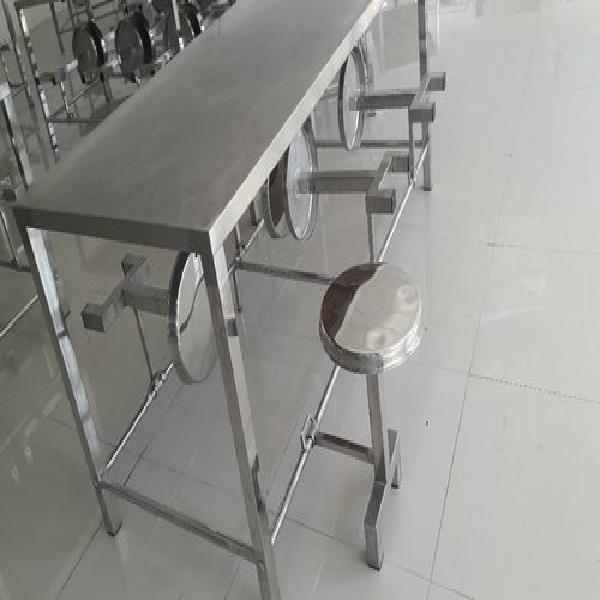 Polished Stainless Steel 6 Seater Dining Table