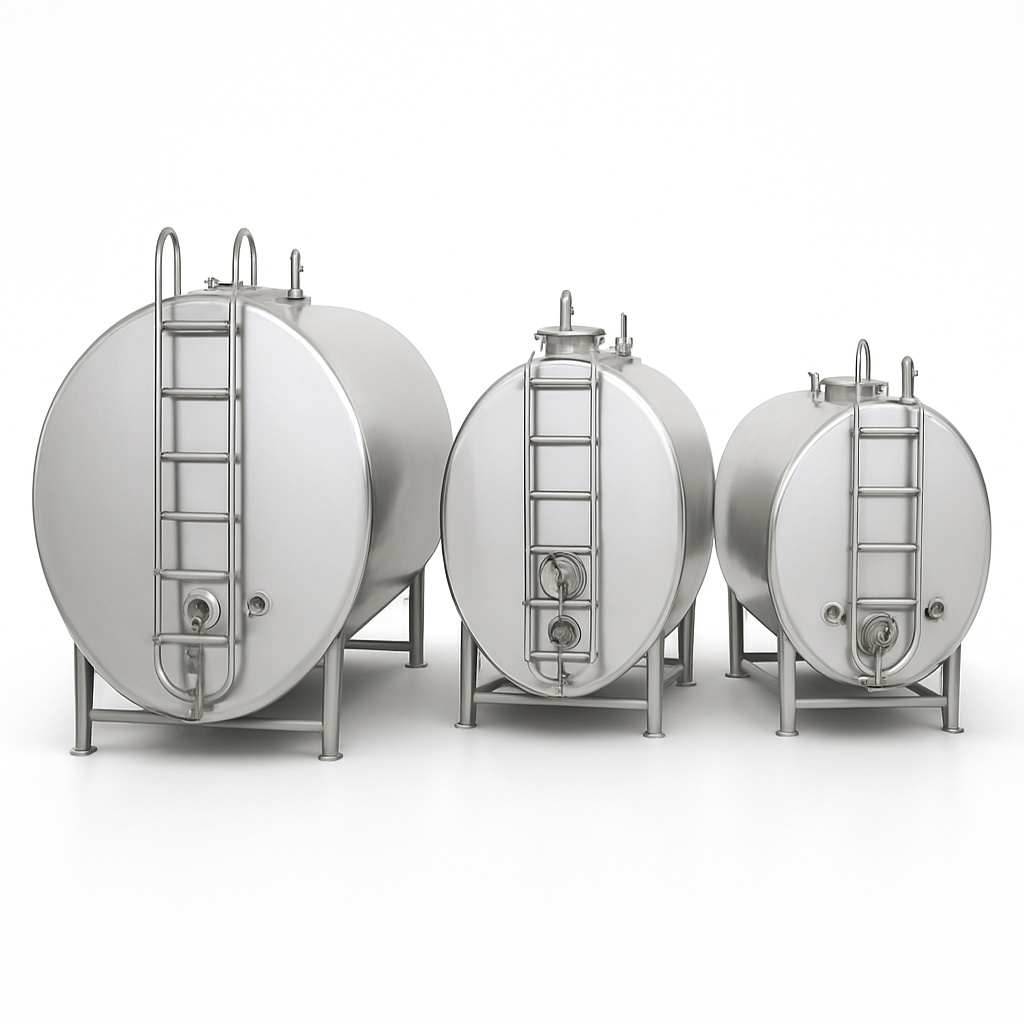 2000L Horizontal Stainless Steel Tank