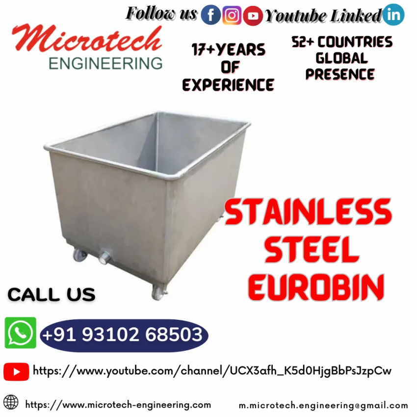 Stainless Steel Eurobin, Size: 50 To 200 Ltr